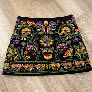 Zara embroidered mini skirt